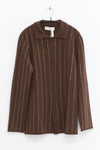 SWAYING 25 Autumn and Winter Sequin Embroidered Cashmere Shirt SW-SW25AW1T30C3S2-KAFEI Coffee